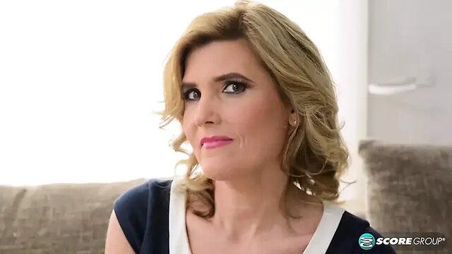 Blonde MILF enjoys first anal fuck while hubby watches