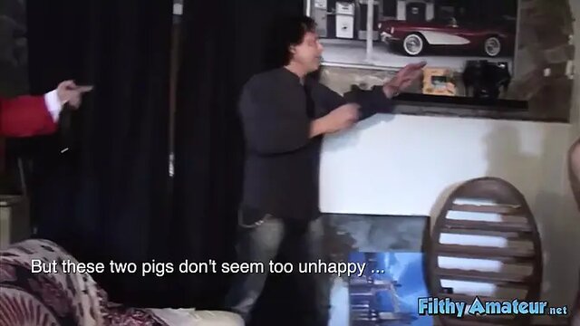 Santa Pig stuffs stockings with double penetration