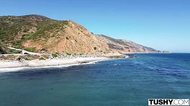 Surfbabe Kazumi's round ass receives filled up with pleasure