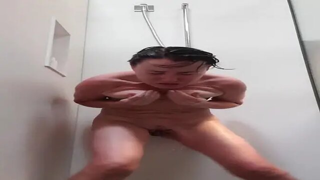 Anal squirt in shower