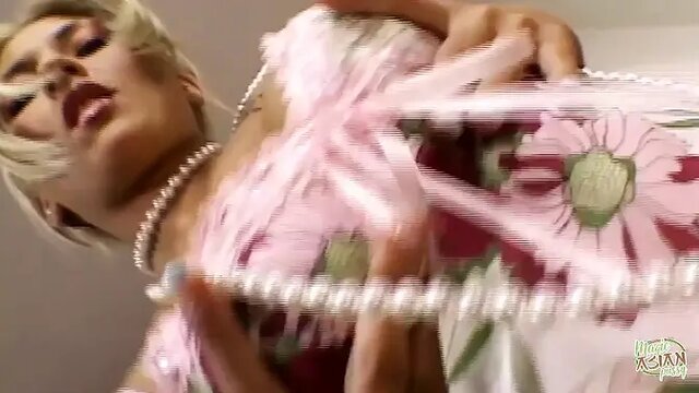 Wet and ready blonde strips and masturbates before anal threesome