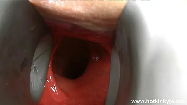 Sexy blonde nurse gapes wide with huge speculum