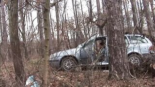 Naughty😈 stepmom Nataly Lancaster gets a nasty anal👌 creampie in her parked sedan