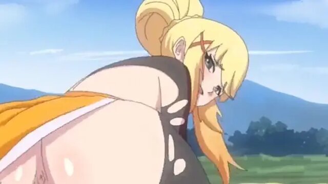 Animated babe blown away by giant cock