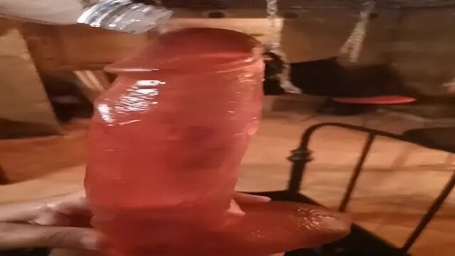 huge pink anal dildo surprises amateur babe