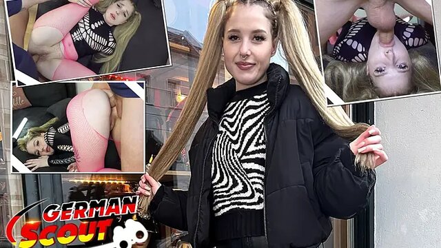 German Scout: Pigtails Teen Crystal White takes big dong anal