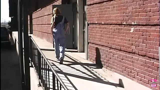 Leather-Hot blonde gets horned by horny🥵 hunty in doggy-style XXX