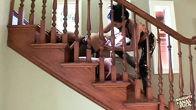 Luscious brunette toys with a massive anal👌 plug &mdash;  readying the curvy babe for penetration