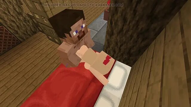 Minecraft slut gets her big ass nailed in doggy style by Chainsaw Man