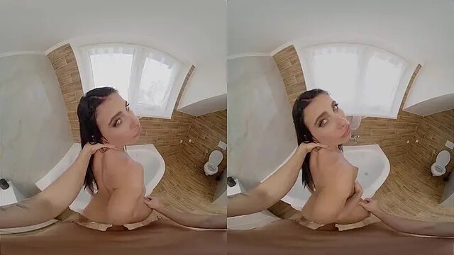 Steamy Virtual Reality - Bella rails me in the bathtub