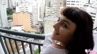 My boyfriend ravished my booty hole with spooge after morning munchies on the patio