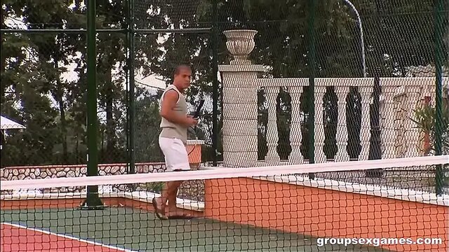 Spanish Bikini Babes Blow large Cock in Group Orgy