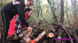 Milf rode raw like a bucking bronco by the lumberjack's raging wood