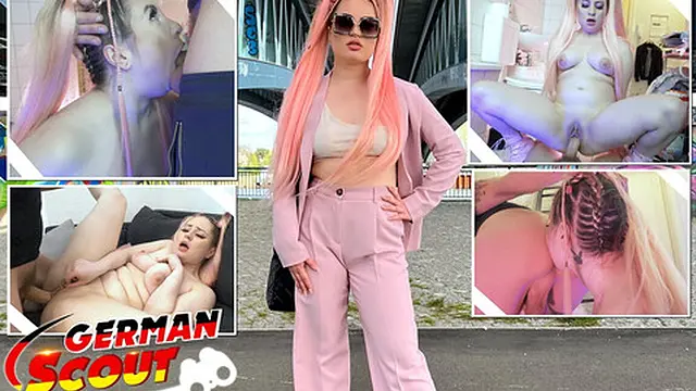 Rough German anal👌 sex for teen Maria Gail′s pink-haired &mdash;  saggy-titted casting catastrophe