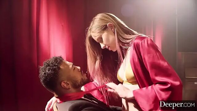 Bored restless babe Haley plays twisted game with stranger