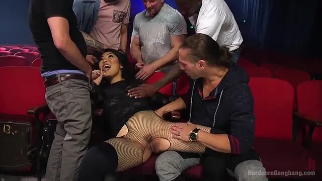 Nari Park's holes filled repeatedly with huge dick