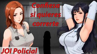 Spanish audio JOI: Cop tease, partner press