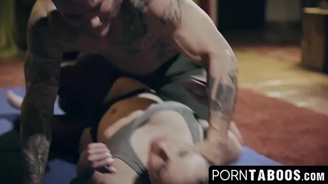 slut Casey Calvert gets ass fucked by Derrick Pierce after wrestling