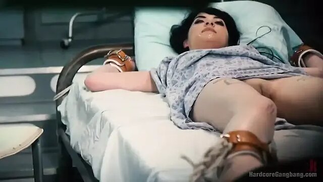 Gangbanged by three big cocks, psycho bitch gets fisted