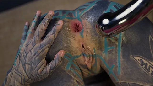 Anuskatzz slides her cold steel toy deep into her tight ass🍑