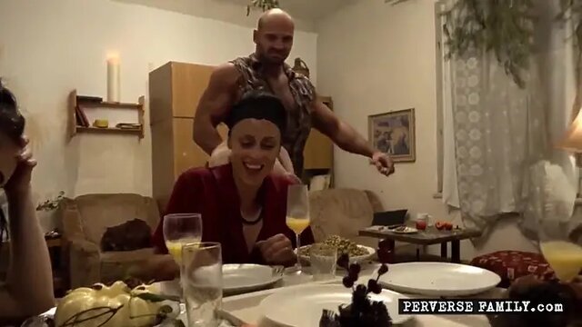 Teen girl deep throats Santa's rod at wild Christmas Eve orgie