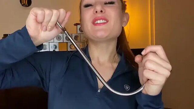 Cruel Reell dominates with stainless steel classic anal toy