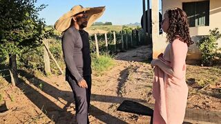 To see my neighbor weeding his yard in the hot sun and that gave me a lot of lust I went to ask for water only from a towel