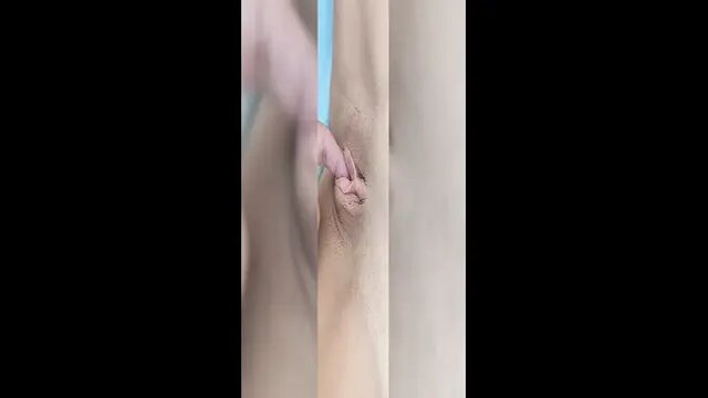 My sexy milf wife with large natural tits plays with her hole