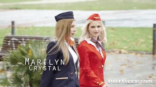 Lika Star and Marilyn Crystal — flight attendants seduce passionately