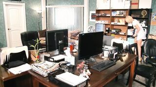 Hot blond milf secretary in intense action