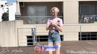 Freyjaxtreme Asks the Neighbor to Prepare Her Ass for the Trip
