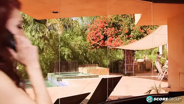 Hot MILF takes deep creampie from garden tool user