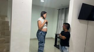 I fuck rich pregnant real estate consultant girl so that she agrees to rent her house and I end up putting my huge cock up her ass.