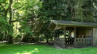 Blonde Tattoo Babe Outdoor DP Fuck Fest