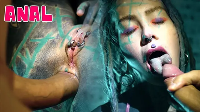 Tattooed Girl Got Caught Fucking Herself with a Big Toy, ANAL, BJ, Cumshot