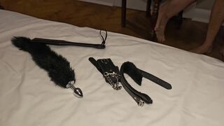 Femdom. a Man in a Penis Cage Is Dominated by Two Busty Women.