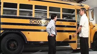 Two hunky studs ravish innocent schoolgirl in bus depot, her virginity in shambles