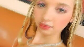 Tiny framed German teen mouths full of cumshot