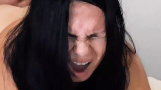 Raunchy ebony Latina big beautiful babe stepmom getting brutal unforgiving ass🍑 drilling without remorse