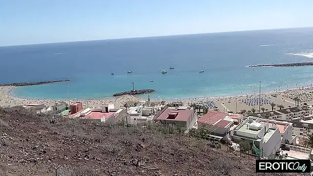 German Blonde Horny MILF Outdoor Threesome Fuck with Two Hard Cocks