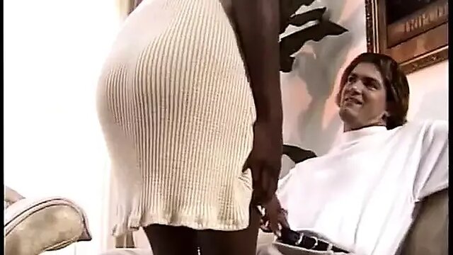 American Ebony Star blows and Fucks White Dude