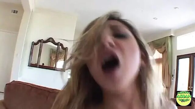 Wild slutty Asian girl sucks cock and takes ass pounding