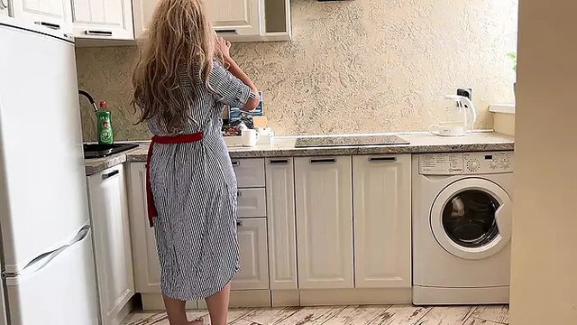 huge-titted MILF takes 18-year-old's cock in her ass