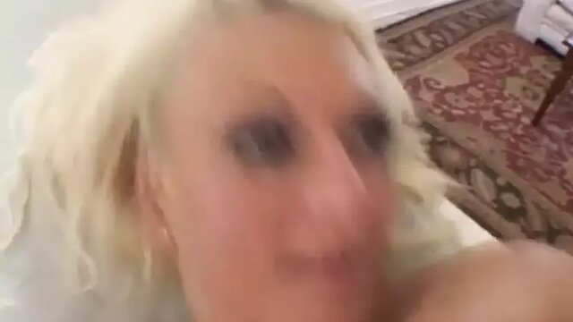 Busty blonde anal slut gags on cock and takes the hardest fuck