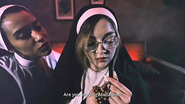 Madalena Nun - Naughty Virgin Takes large Cock in Her Tight Ass